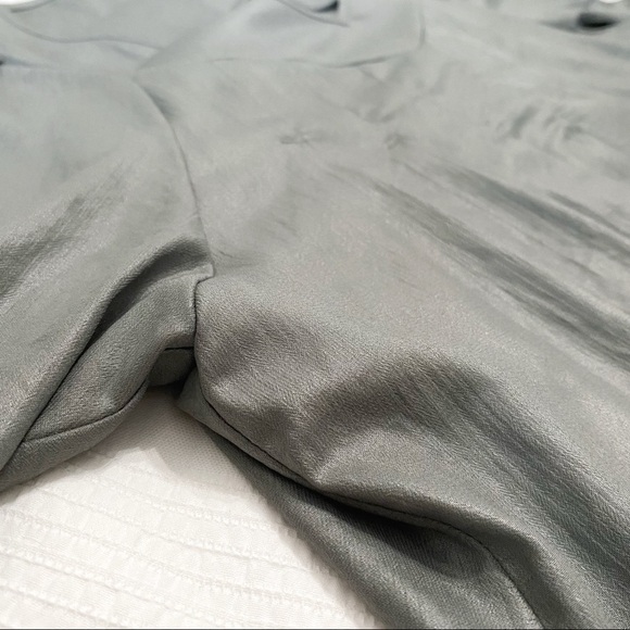 DIESEL SHIMMERY SAGE GREEN SHORT SLEEVE TUNIC BALLOON PLEATED DRESS - Picture 7 of 10